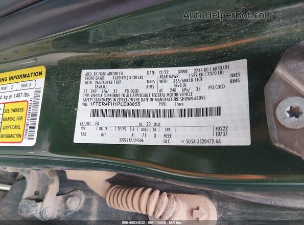 1FTER4FH1PLE08855 2023 FORD RANG Черный Вид подкапотного пространства