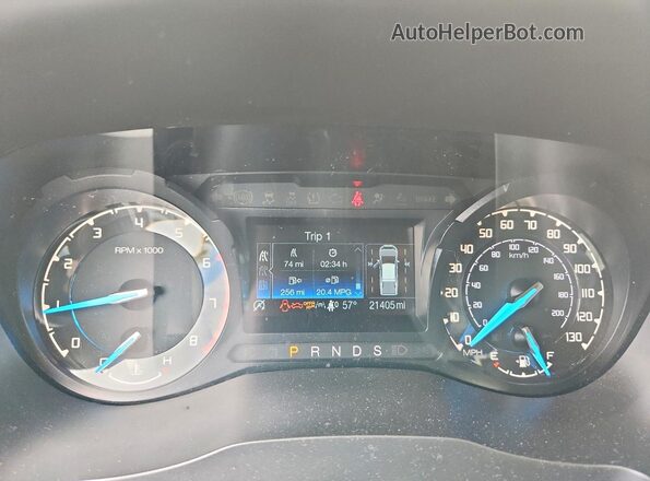 1FTER4FHXMLD43368 2021 FORD RANGER Серебряный Вид щитка приборов