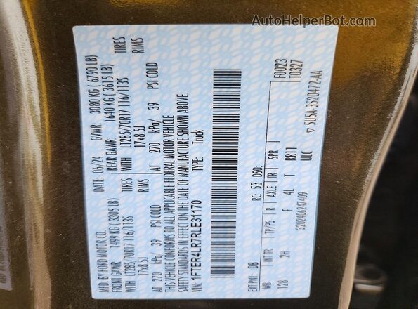 1FTER4LR7RLE31170 2024 FORD RANGER Зеленый Вид подкапотного пространства