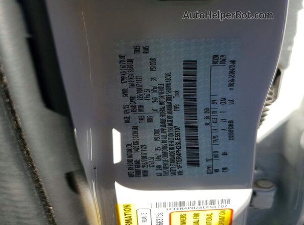 1FTER4PH2SLE55707 2025 FORD RANGER White ძრავის განყოფილების ხედი