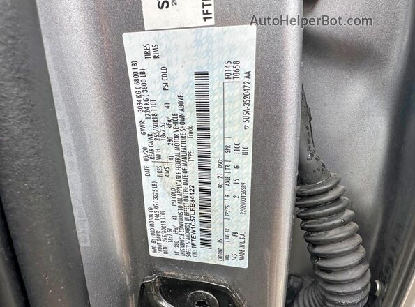 1FTEW1C57LFB84422 2020 FORD F150 Silver Вид задніх сидінь