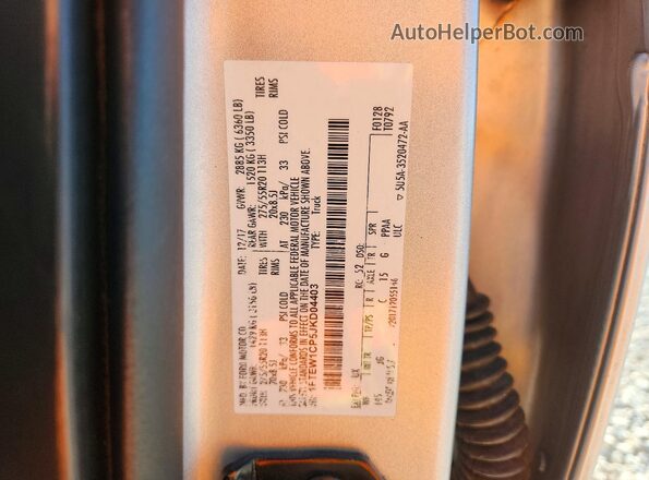 1FTEW1CP5JKD04403 2018 FORD F150 Серебряный Вид подкапотного пространства