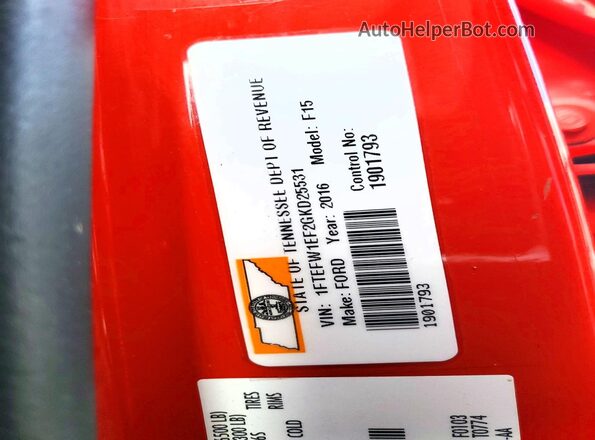 1FTEW1EF2GKD25531 2016 FORD F150 Red Widok komory silnika