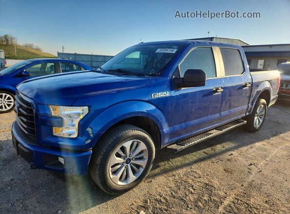 1FTEW1EF8HKC82444 2017 FORD F150 Синий Передняя левая четверть