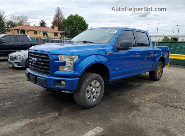 1FTEW1EP2GKE65216 2016 FORD F150 Синий Передняя левая четверть