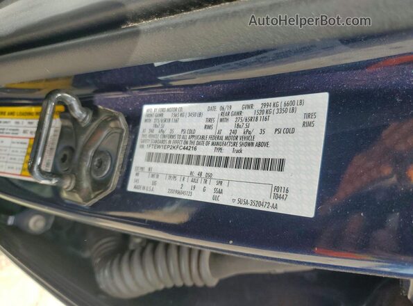 1FTEW1EP2KFC44216 2019 FORD F150 Синий Вид подкапотного пространства