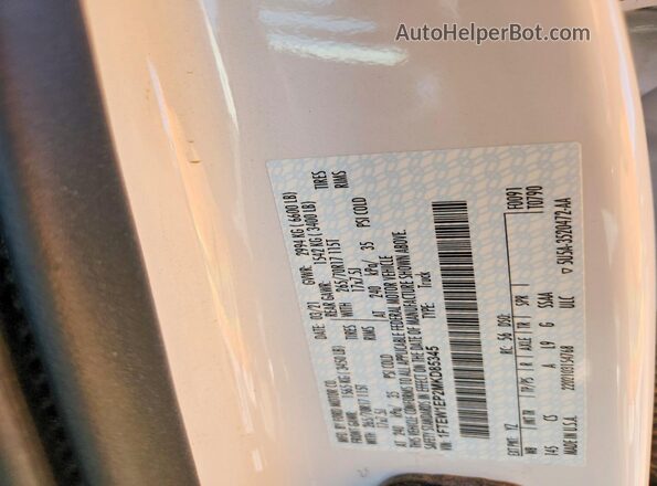 1FTEW1EP2MKD85345 2021 FORD F150 White Vista del compartimento del motor