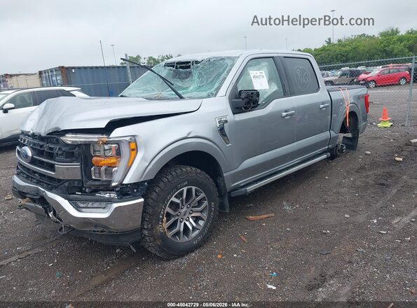 1FTEW1EP2NKE63995 2022 FORD F150 Silver Առջևի ձախ երեք քառորդ տեսարան