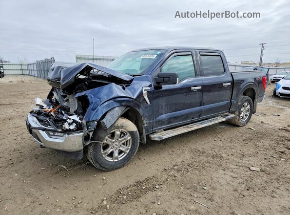 1FTEW1EP3PFD33672 2023 FORD F150 Blue Առջևի ձախ երեք քառորդ տեսարան