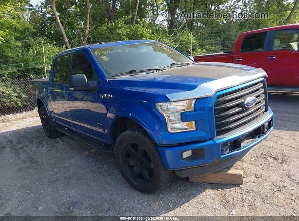 1FTEW1EP5GFC09080 2016 FORD F150 Синий Передняя правая четверть