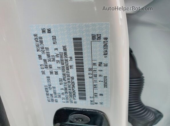 1FTEW2KP7SKE87165 2025 FORD F150 White VIN կոդի պիտակի տեսք