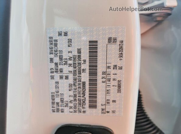 1FTEW2LP4RKE69988 2024 FORD F150 White Vista del compartimento del motor