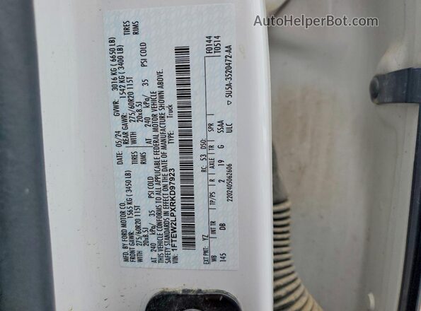 1FTEW2LPXRKD97923 2024 FORD F150 White Widok komory silnika