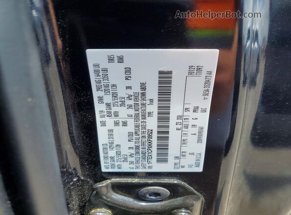 1FTEX1CPXKKF09522 2019 FORD F150 Черный Вид наклейки с VIN-кодом
