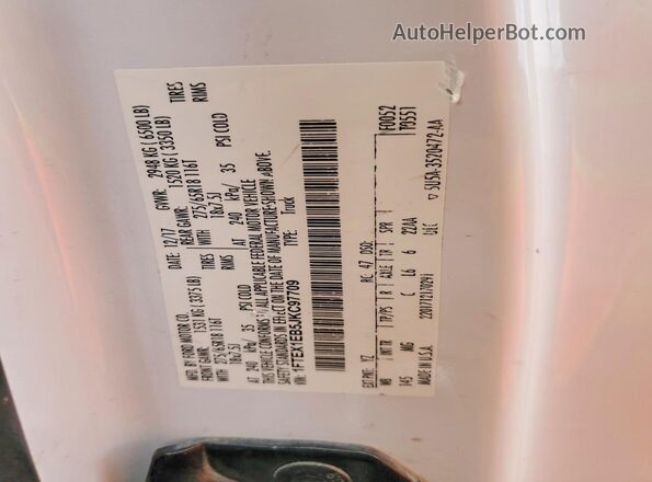 1FTEX1EB5JKC97709 2018 FORD F150 White Вид підкапотного простору