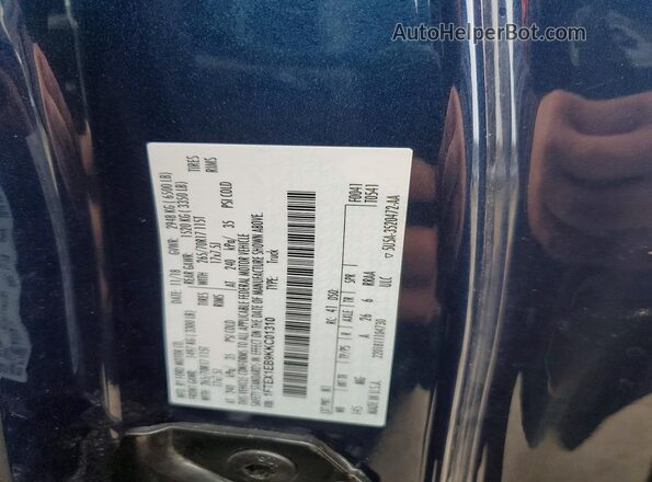 1FTEX1EB9KKC01310 2019 FORD F150 Blue ძრავის განყოფილების ხედი