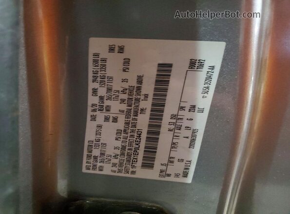1FTEX1EP0LKE24431 2020 FORD F150 Gray Շարժիչի բաժամունքի տեսք