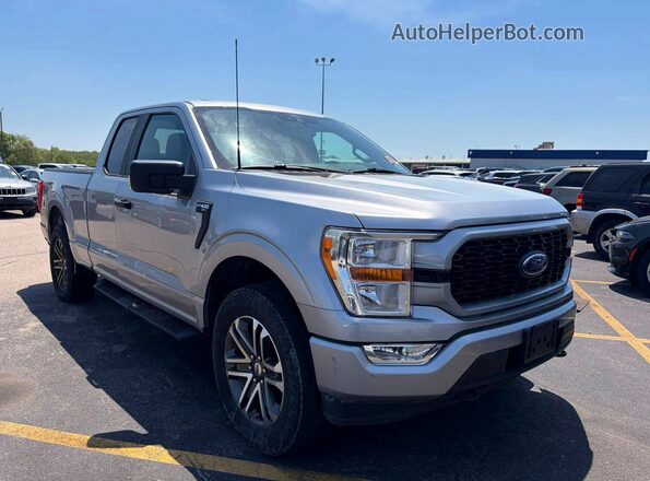1FTEX1EP3MFC90380 2021 FORD F150 Gray Vista tres cuartos delantera izquierda