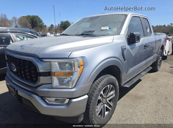 1FTEX1EP3MFC90380 2021 FORD F150 Silver წინა მარცხენა ხედი სამი მეოთხედიდან