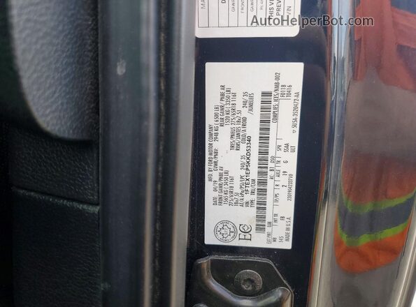 1FTEX1EP5KKD53340 2019 FORD F150 Black Շարժիչի բաժամունքի տեսք