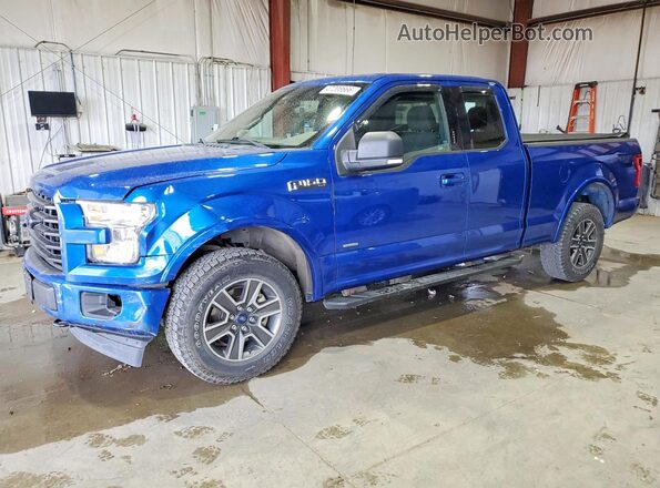1FTEX1EP9HKC44856 2017 FORD F150 Синий Передняя левая четверть