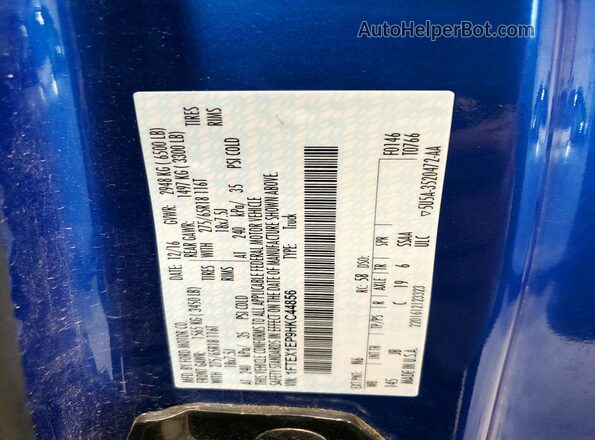 1FTEX1EP9HKC44856 2017 FORD F150 Синий Вид подкапотного пространства