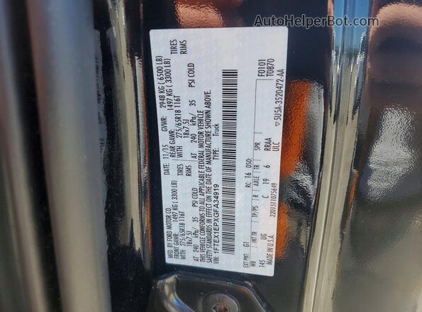 1FTEX1EPXGFA34919 2016 FORD F150 Черный Вид подкапотного пространства