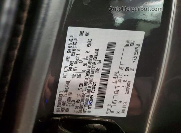 1FTEX1EPXLFC48920 2020 FORD F150 Gray Vista del compartimento del motor