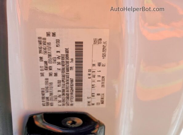 1FTEX1RG2HFB31687 2017 FORD F150 Белый Вид подкапотного пространства