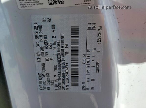 1FTEX2KP5RKD68389 2024 FORD F150 Белый Вид подкапотного пространства