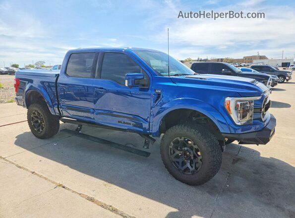 1FTFW1E57NFC07668 2022 FORD F150 Синий Передняя правая четверть
