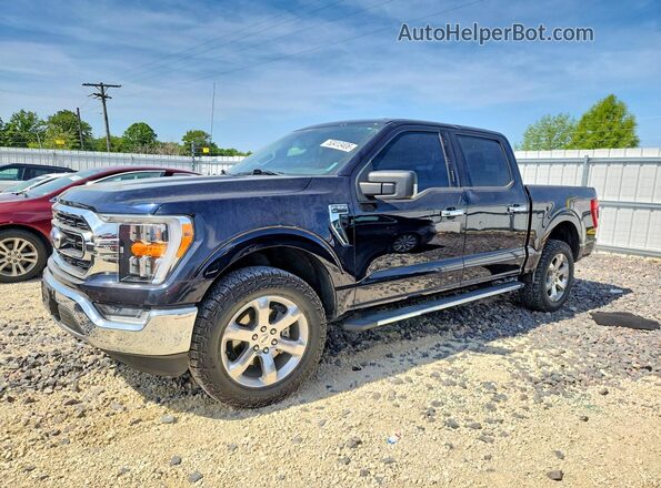 1FTFW1E80MFA26596 2021 FORD F150 Blue Առջևի ձախ երեք քառորդ տեսարան