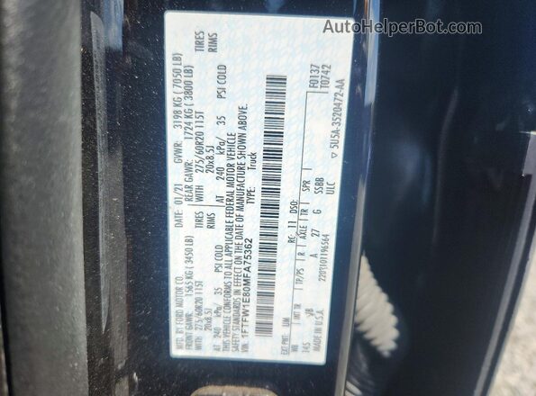 1FTFW1E80MFA75362 2021 FORD F150 Угольный Вид подкапотного пространства
