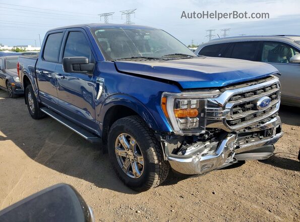 1FTFW1E86PKF08856 2023 FORD F150 Синий Передняя правая четверть