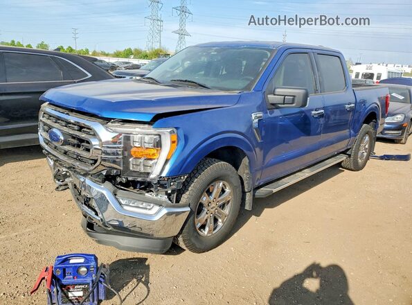 1FTFW1E86PKF08856 2023 FORD F150 Синий Передняя левая четверть