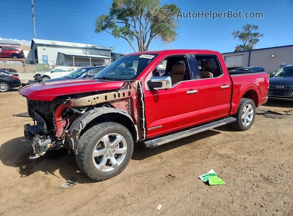 1FTFW1ED6MFC71724 2021 FORD F150 Красный Передняя левая четверть