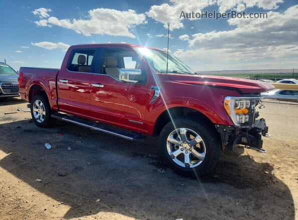 1FTFW1ED6MFC71724 2021 FORD F150 Красный Передняя правая четверть