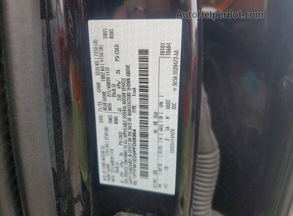 1FTFW1ED9PFD08964 2023 FORD F150 Черный Вид подкапотного пространства