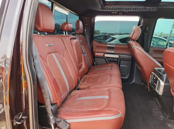 1FTFW1EG2JFD99299 2018 FORD F150 Brown Vista de los asientos traseros