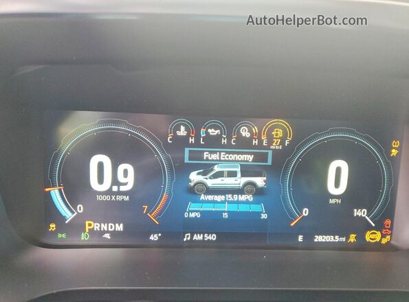 1FTFW1RG0PFB42466 2023 FORD F150 Black Vista del cuadro de instrumentos