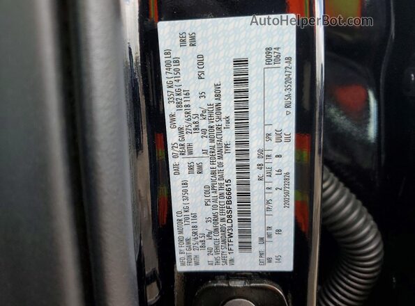 1FTFW3LD8SFB66615 2025 FORD F150 Black ძრავის განყოფილების ხედი