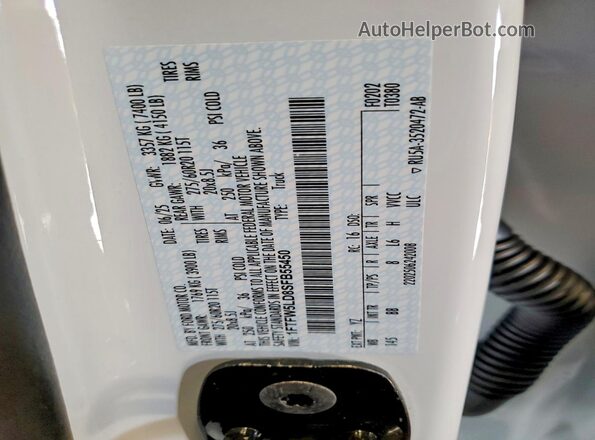1FTFW5LD8SFB55450 2025 FORD F150 Белый Вид подкапотного пространства
