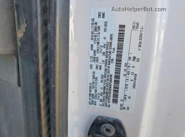 1FTFX1E52NKF26058 2022 FORD F150 White Vista del compartimento del motor