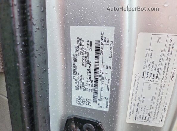 1FTFX1E54JKD26468 2018 FORD F150 Серый Вид подкапотного пространства