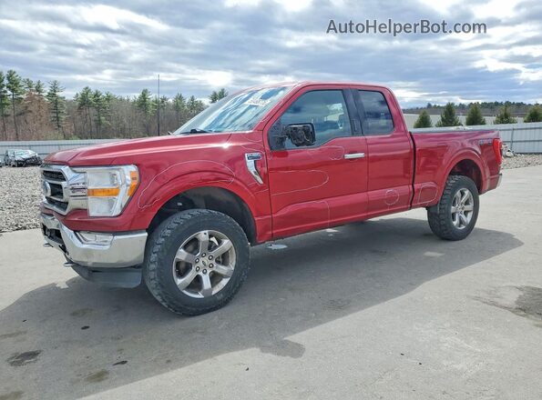 1FTFX1E54MKF10037 2021 FORD F150 Красный Передняя левая четверть