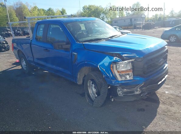 1FTFX1E83MFA44930 2021 FORD F150 Синий Передняя правая четверть