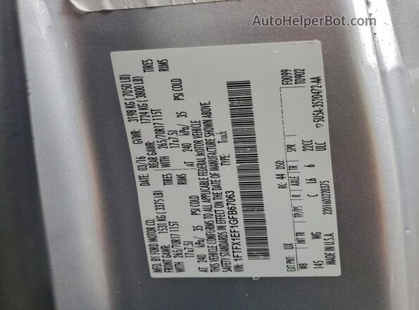 1FTFX1EF1GFB67063 2016 FORD F150 White Вид підкапотного простору