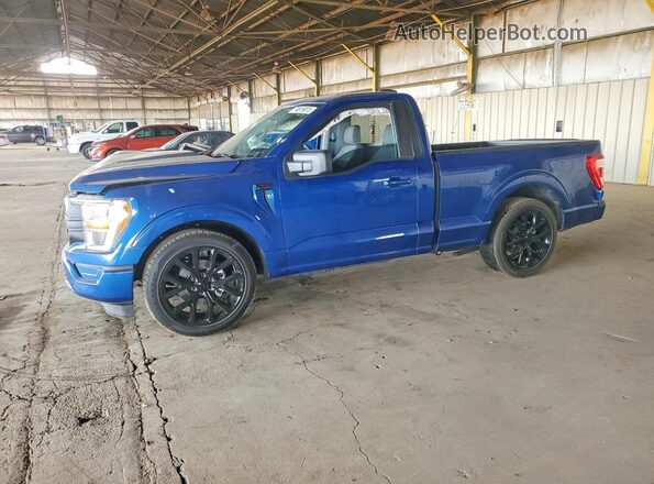 1FTMF1C51NKD41609 2022 FORD F150 Синий Передняя левая четверть