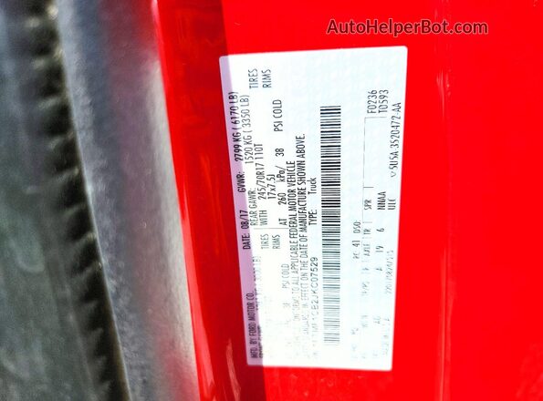 1FTMF1CB2JKC07529 2018 FORD F150 Red Vista de la etiqueta del VIN