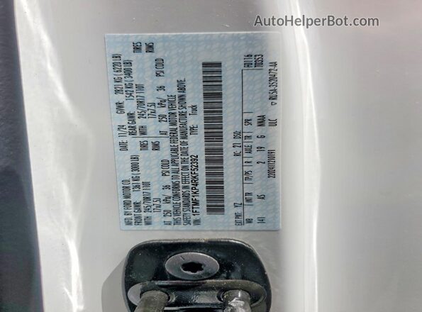 1FTMF1KP4RKF52392 2024 FORD F150 White Շարժիչի բաժամունքի տեսք